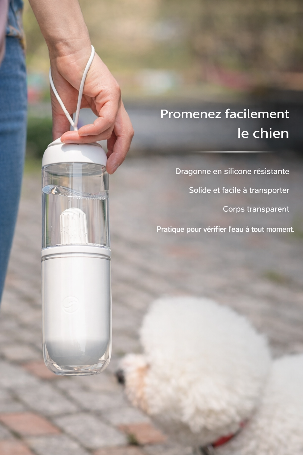 Gourde d’eau portable pour animaux (chien et chat)
