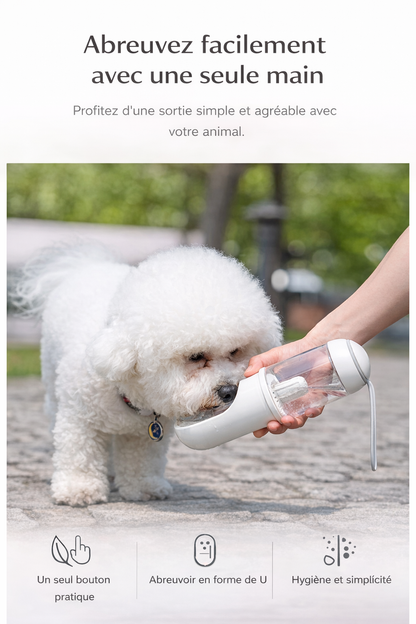 Gourde d’eau portable pour animaux (chien et chat)